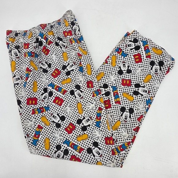 Disney Other - VINTAGE 90S MICKEY MOUSE ALL OVER PRINT PANTS YOUTH SMALL SINGLE STITCH RARE EUC